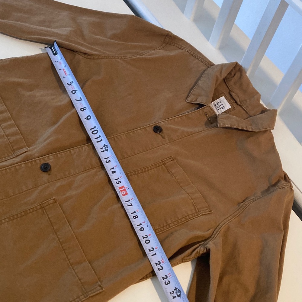 Gap Chore Jacket Brown Button Front Cotton Twill … - image 4